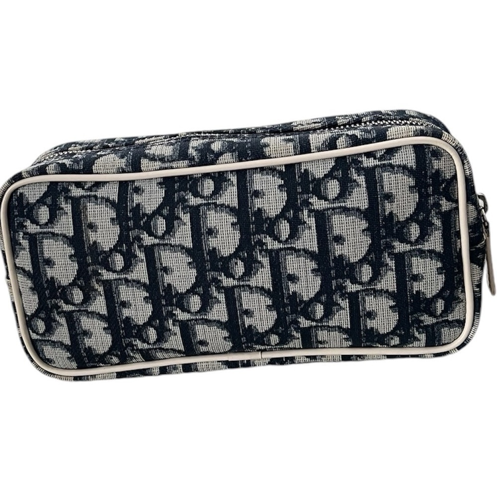 Christian Dior Y2K Trotter 1 Cosmetic Navy,White Pouch PNC Rare Oblique EUC - Picture 2 of 11